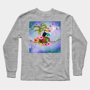 Tropical design with toucan Long Sleeve T-Shirt